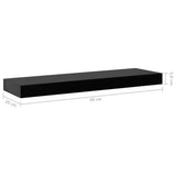 vidaXL Wandplanken zwevend 2 st 40x20x3,8 cm zwart