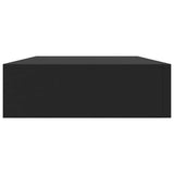 vidaXL Wandschap met lade zwevend 48x25x8 cm zwart