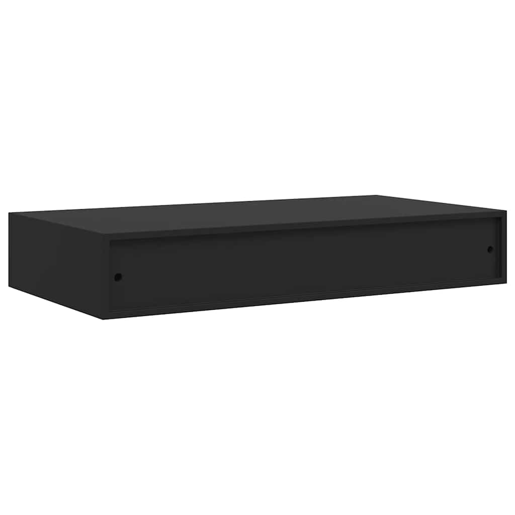 vidaXL Wandschap met lade zwevend 48x25x8 cm zwart
