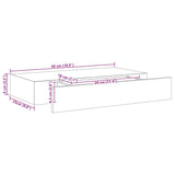 vidaXL Wandschap met lade zwevend 48x25x8 cm zwart