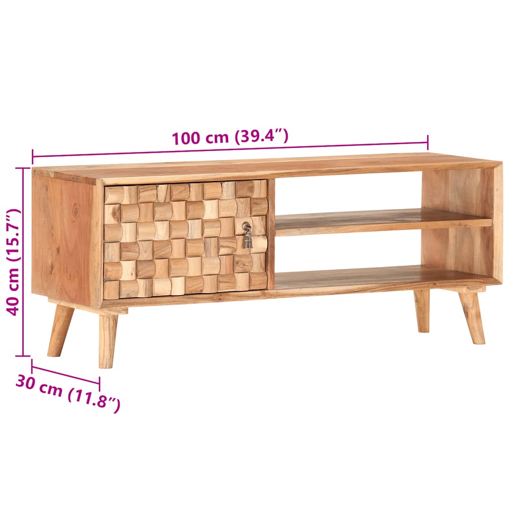 vidaXL TV cabinet 100x30x40 cm solid acacia wood