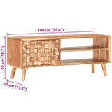 vidaXL TV cabinet 100x30x40 cm solid acacia wood