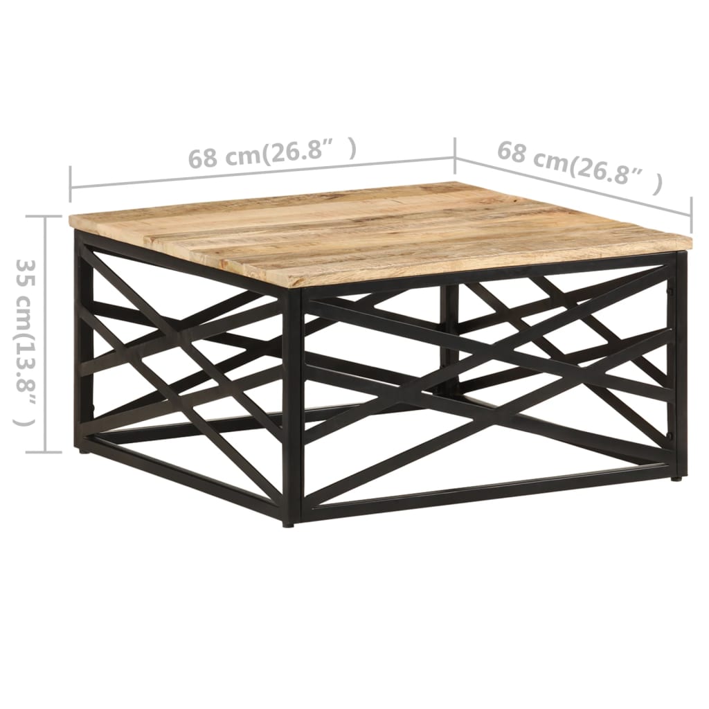 vidaXL Salontafel 68x68x35 cm massief mangohout