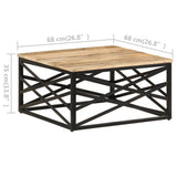 vidaXL Salontafel 68x68x35 cm massief mangohout