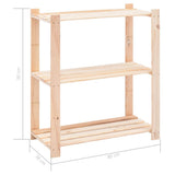 vidaXL Opbergrek 3-laags 80x38x90 cm massief grenenhout 150 kg
