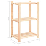 vidaXL Opbergrek 3-laags 60x38x90 cm massief grenenhout 150 kg