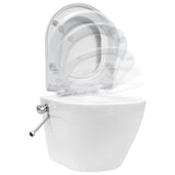 vidaXL Rimless Wall-Mounted Toilet with Bidet Function Ceramic White