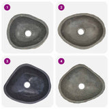 vidaXL Oval Wash Basin (29-38)x(24-31) cm River Stone