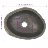 vidaXL Oval Wash Basin (29-38)x(24-31) cm River Stone