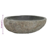 vidaXL Oval Wash Basin (29-38)x(24-31) cm River Stone