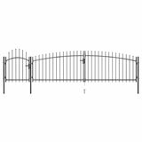vidaXL Gate with Spear Top 5x1.5 m Black