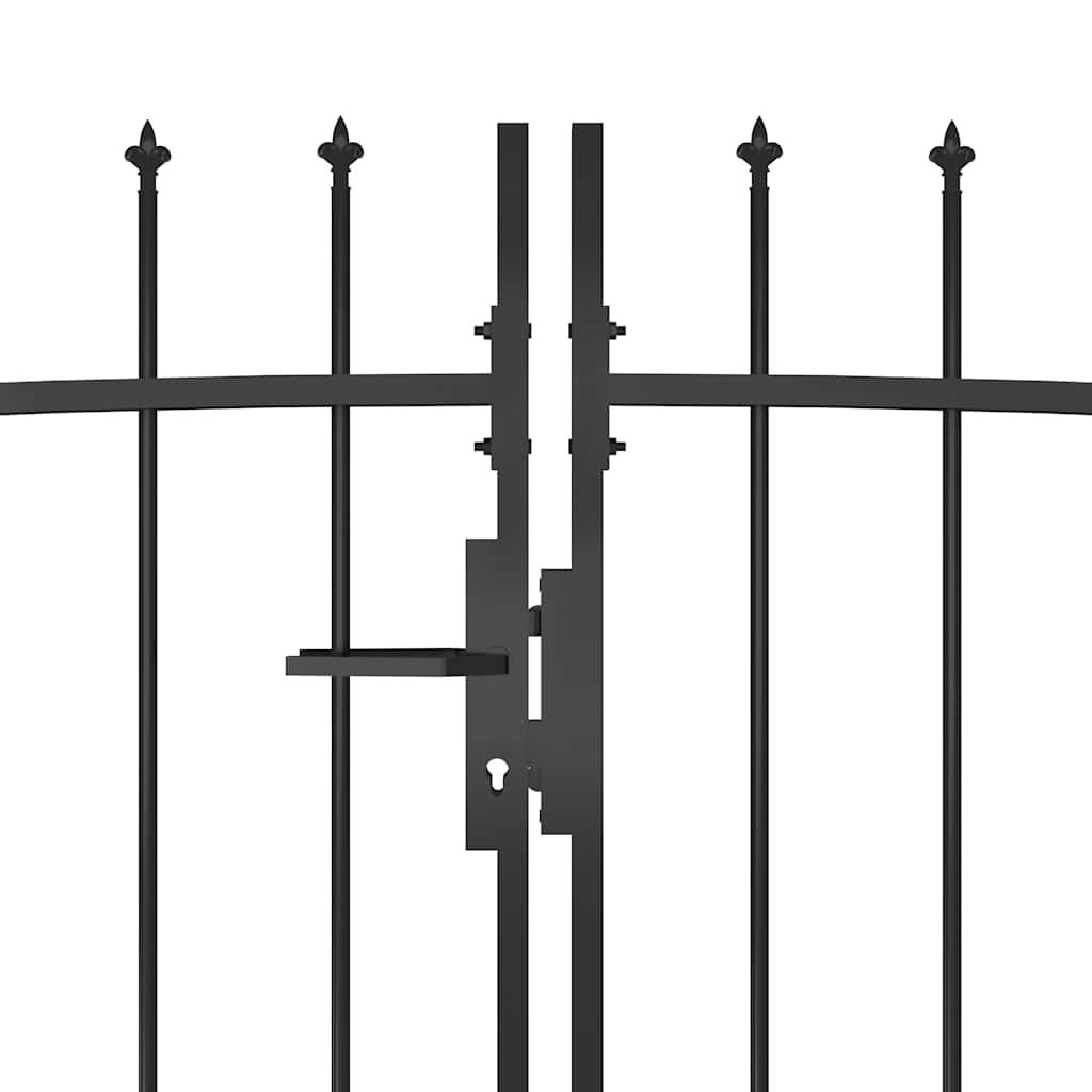 vidaXL Gate with Spear Top 5x1.5 m Black