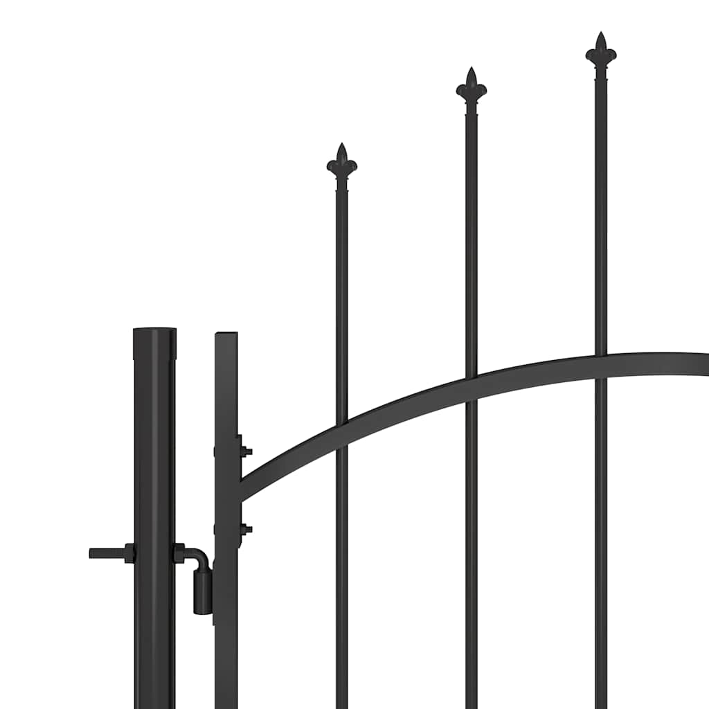 vidaXL Gate with Spear Top 5x1.5 m Black