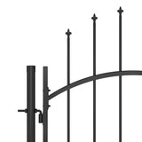 vidaXL Gate with Spear Top 5x1.5 m Black