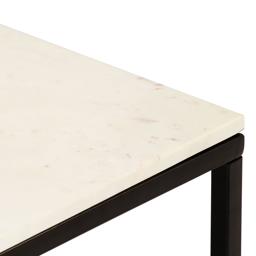 vidaXL Salontafel 40x40x35 cm echt steen met marmeren textuur wit