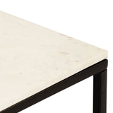 vidaXL Salontafel 40x40x35 cm echt steen met marmeren textuur wit
