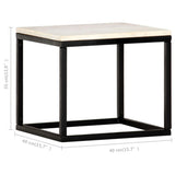 vidaXL Salontafel 40x40x35 cm echt steen met marmeren textuur wit
