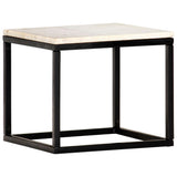 vidaXL Salontafel 40x40x35 cm echt steen met marmeren textuur wit