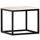 vidaXL Salontafel 40x40x35 cm echt steen met marmeren textuur wit