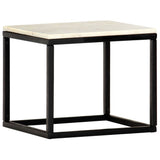 vidaXL Salontafel 40x40x35 cm echt steen met marmeren textuur wit
