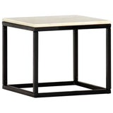 vidaXL Salontafel 40x40x35 cm echt steen met marmeren textuur wit