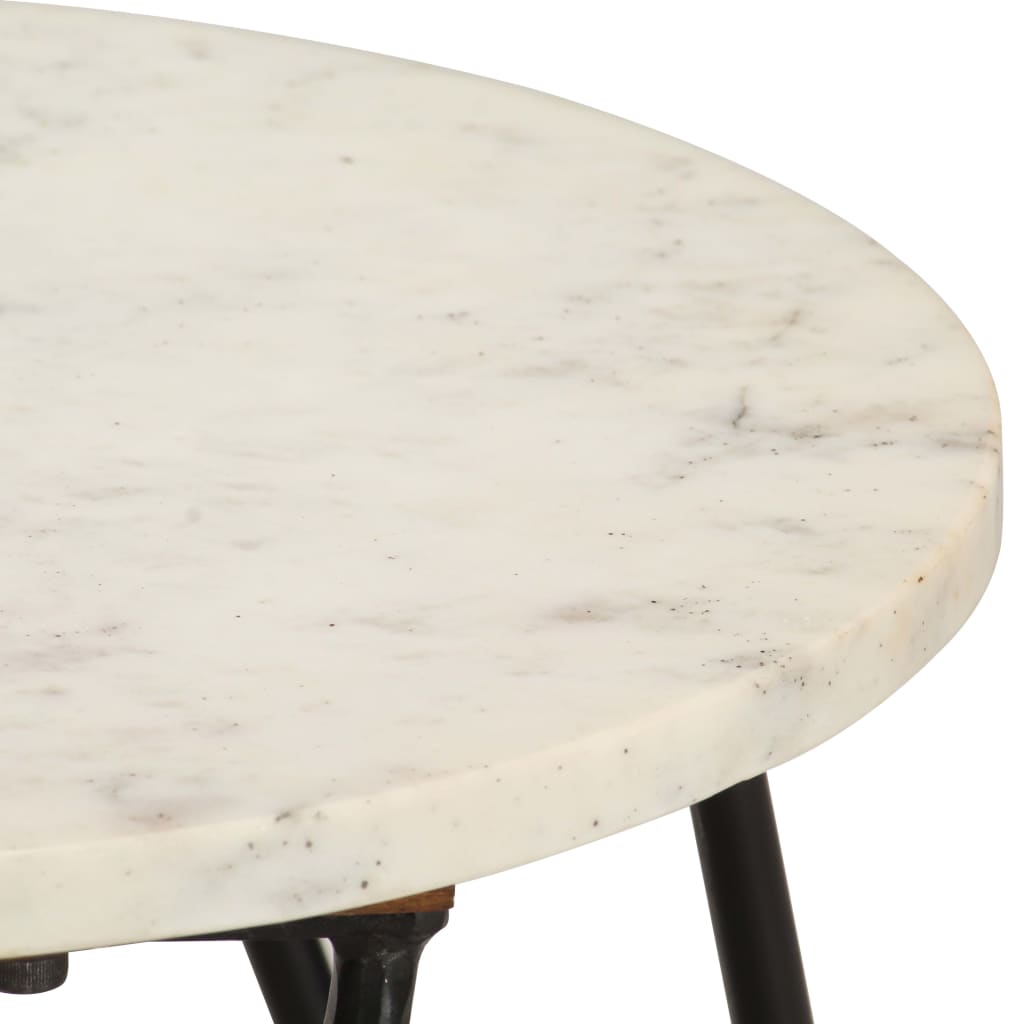 vidaXL Salontafel 40x40x40 cm echt steen met marmeren textuur wit