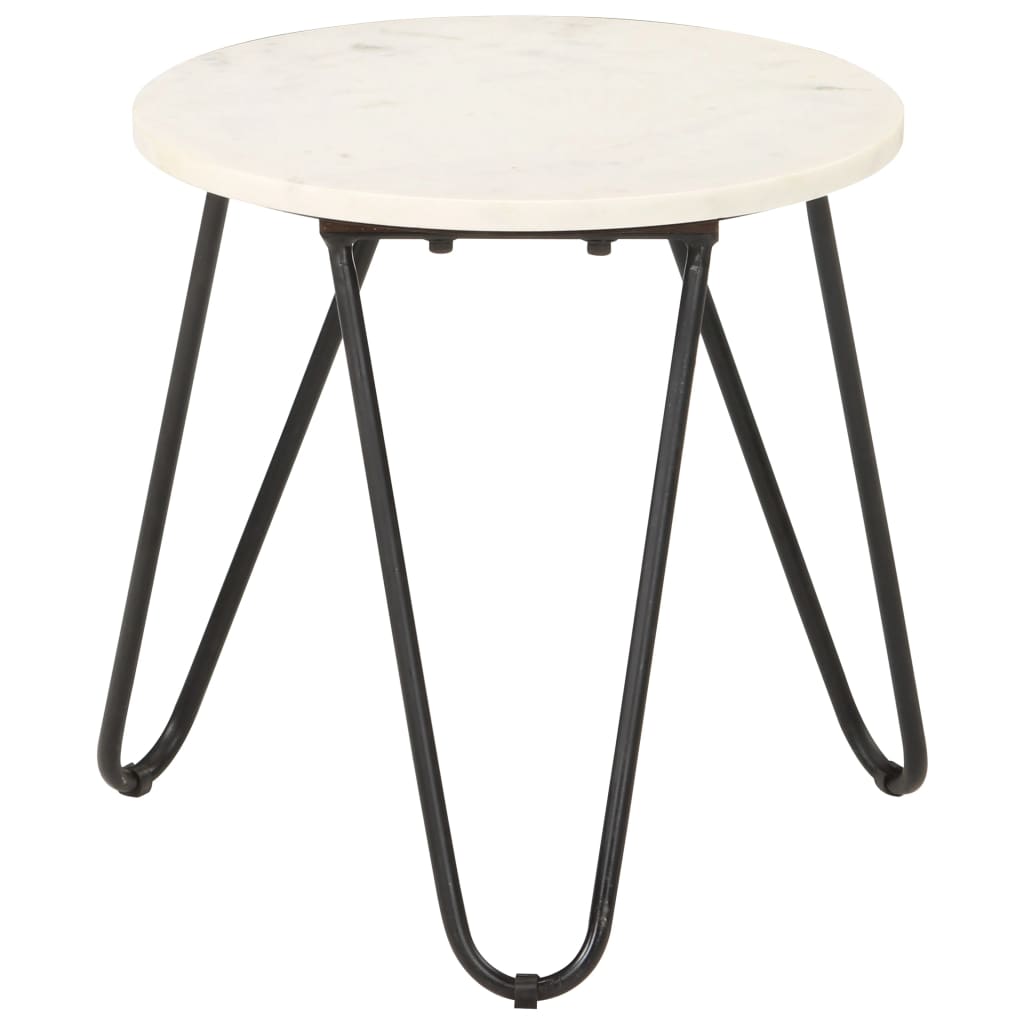 vidaXL Salontafel 40x40x40 cm echt steen met marmeren textuur wit