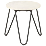 vidaXL Salontafel 40x40x40 cm echt steen met marmeren textuur wit