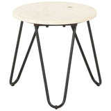 vidaXL Salontafel 40x40x40 cm echt steen met marmeren textuur wit