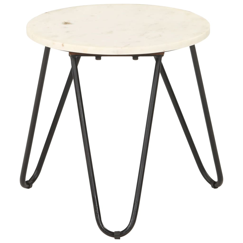 vidaXL Salontafel 40x40x40 cm echt steen met marmeren textuur wit