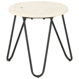 vidaXL Salontafel 40x40x40 cm echt steen met marmeren textuur wit