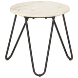 vidaXL Salontafel 40x40x40 cm echt steen met marmeren textuur wit