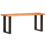 vidaXL Tree Trunk Bench 110 cm Solid Acacia Wood and Steel