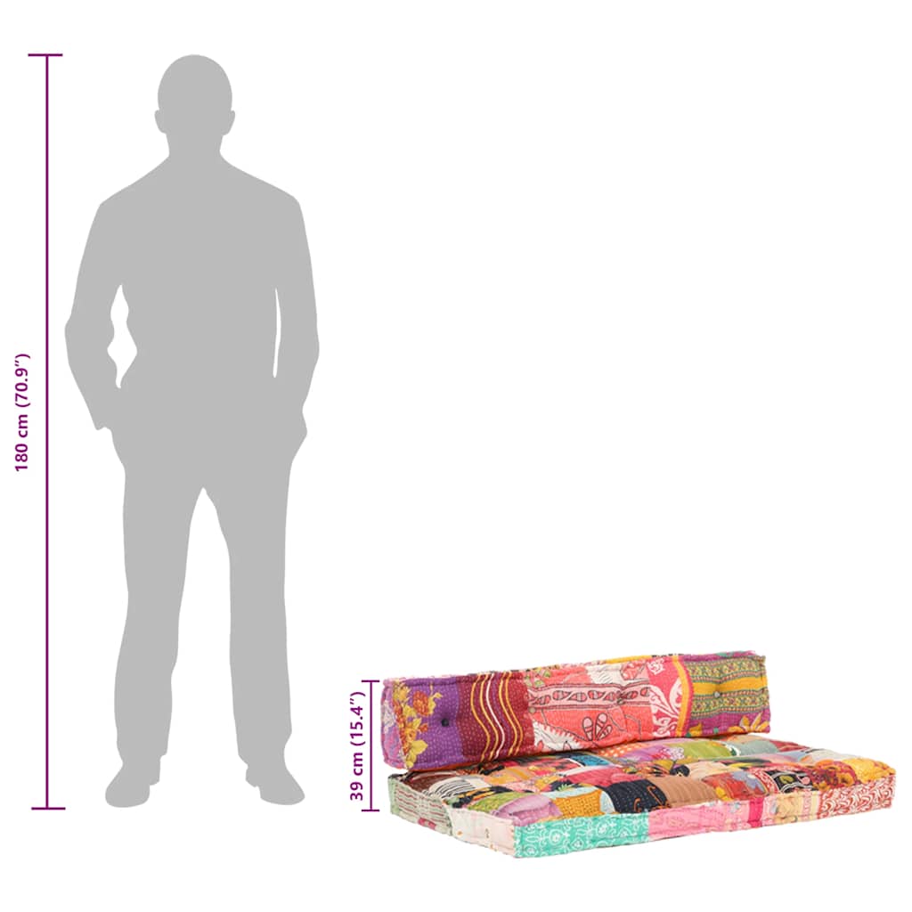 vidaXL Pallet Sofa Cushion Fabric Patchwork Multicolour