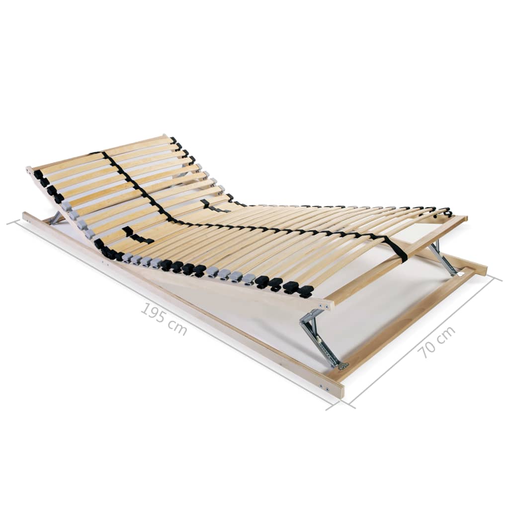 vidaXL Bed Slats 2 pcs with 28 Slats 7 Zones 70x200 cm
