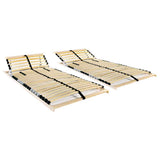 vidaXL Slatted bed base 2 pcs with 28 slats 7 zones 70x200 cm