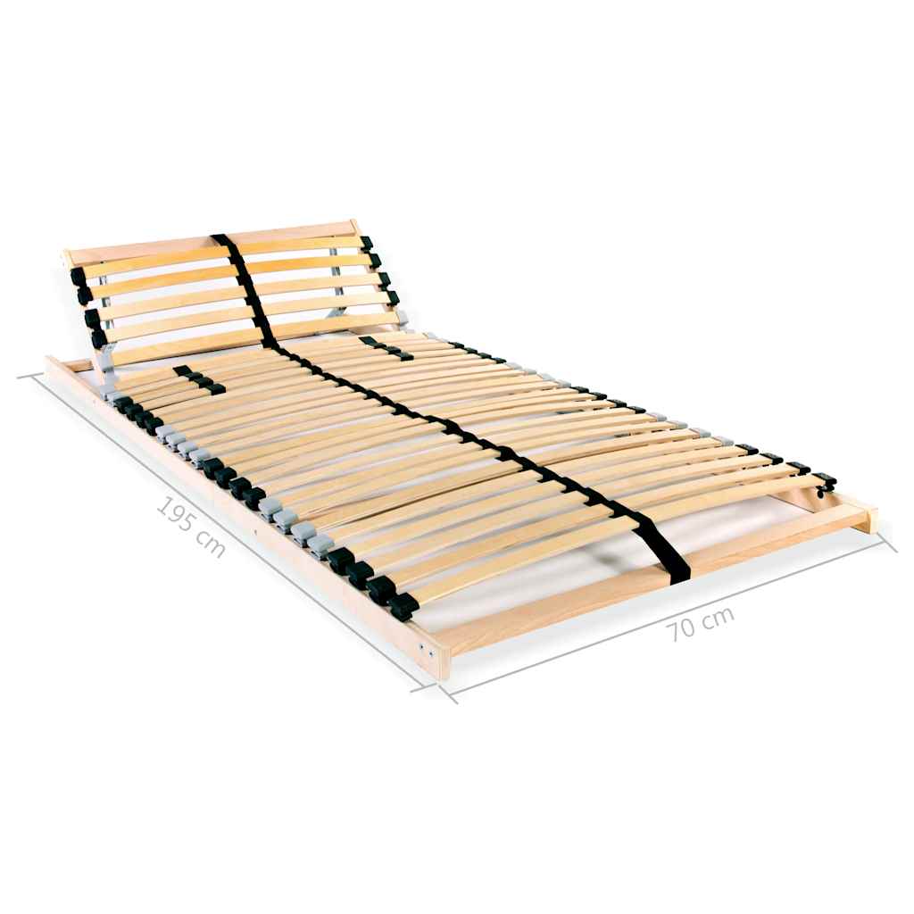 vidaXL Slatted bed base 2 pcs with 28 slats 7 zones 70x200 cm