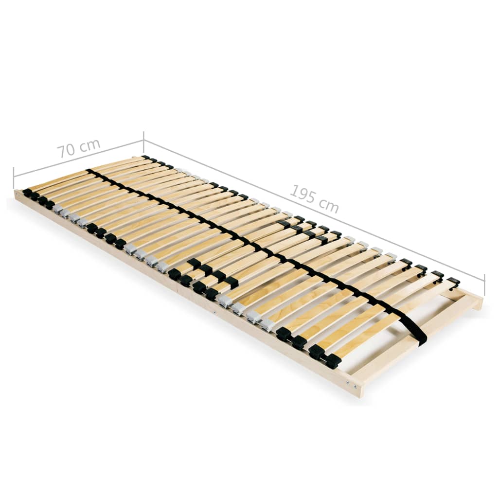 vidaXL Lattes 2 pièces avec 28 lattes 7 zones 70x200 cm