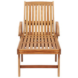 vidaXL Sun loungers 2 pcs with table solid teak wood