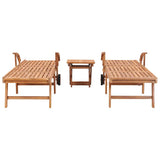vidaXL Sun loungers 2 pcs with table solid teak wood