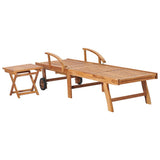 vidaXL Sun loungers 2 pcs with table solid teak wood
