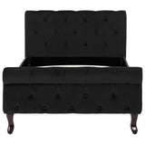 vidaXL Bed Frame velvet black 90x200 cm