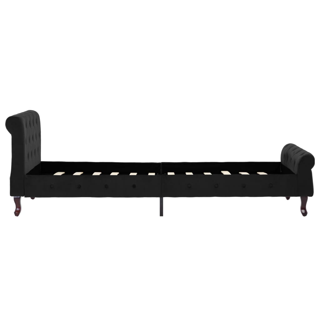 vidaXL Bed Frame velvet black 90x200 cm