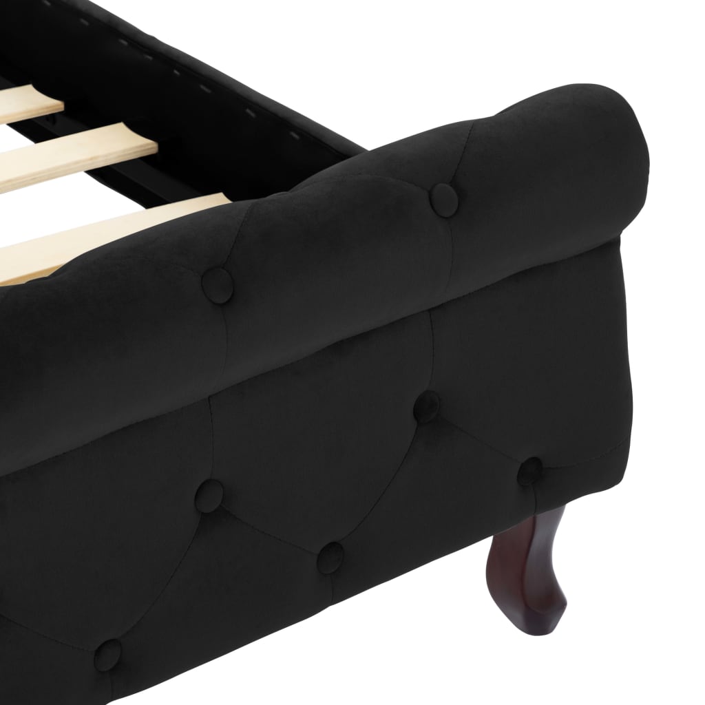 vidaXL Bed Frame velvet black 90x200 cm