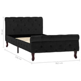 vidaXL Bed Frame velvet black 90x200 cm