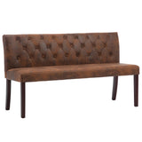 vidaXL Bench 148.5 cm Faux Suede Brown