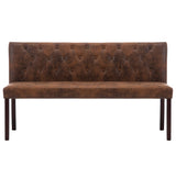vidaXL Bench 148.5 cm Faux Suede Brown