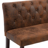 vidaXL Bench 148.5 cm Faux Suede Brown