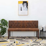 vidaXL Bench 148.5 cm Faux Suede Brown
