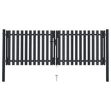 vidaXL Double Gate with Door Steel 300x75 cm Anthracite
